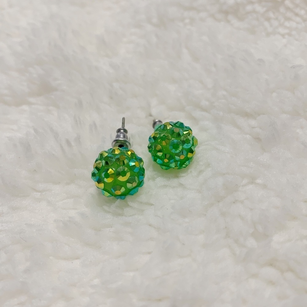 $1 Green Sparkle Earrings